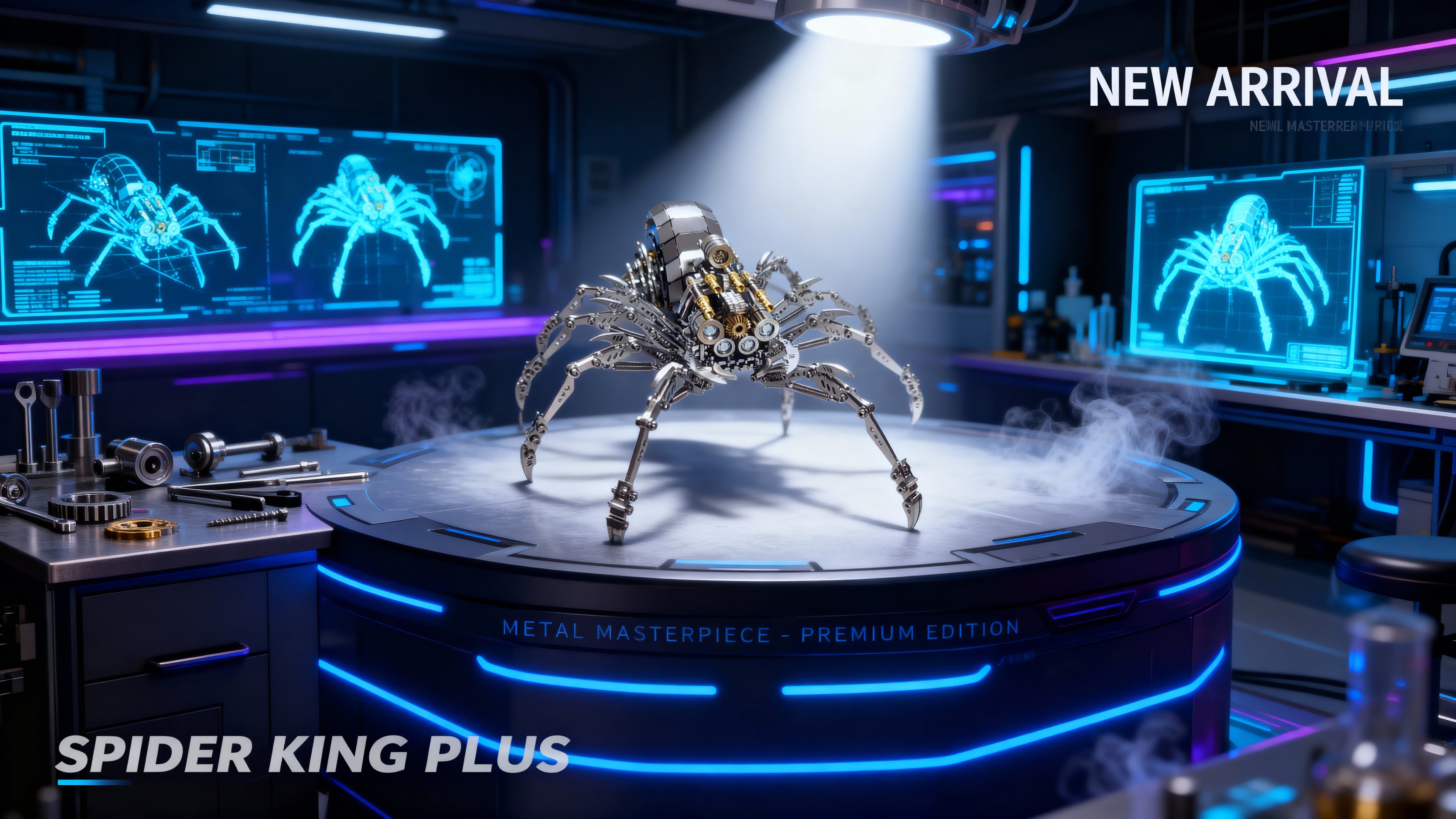 Spider King Plus 3D Metal Puzzle | DIY Assembly Model Kit for Adults, Cool Desk Decor