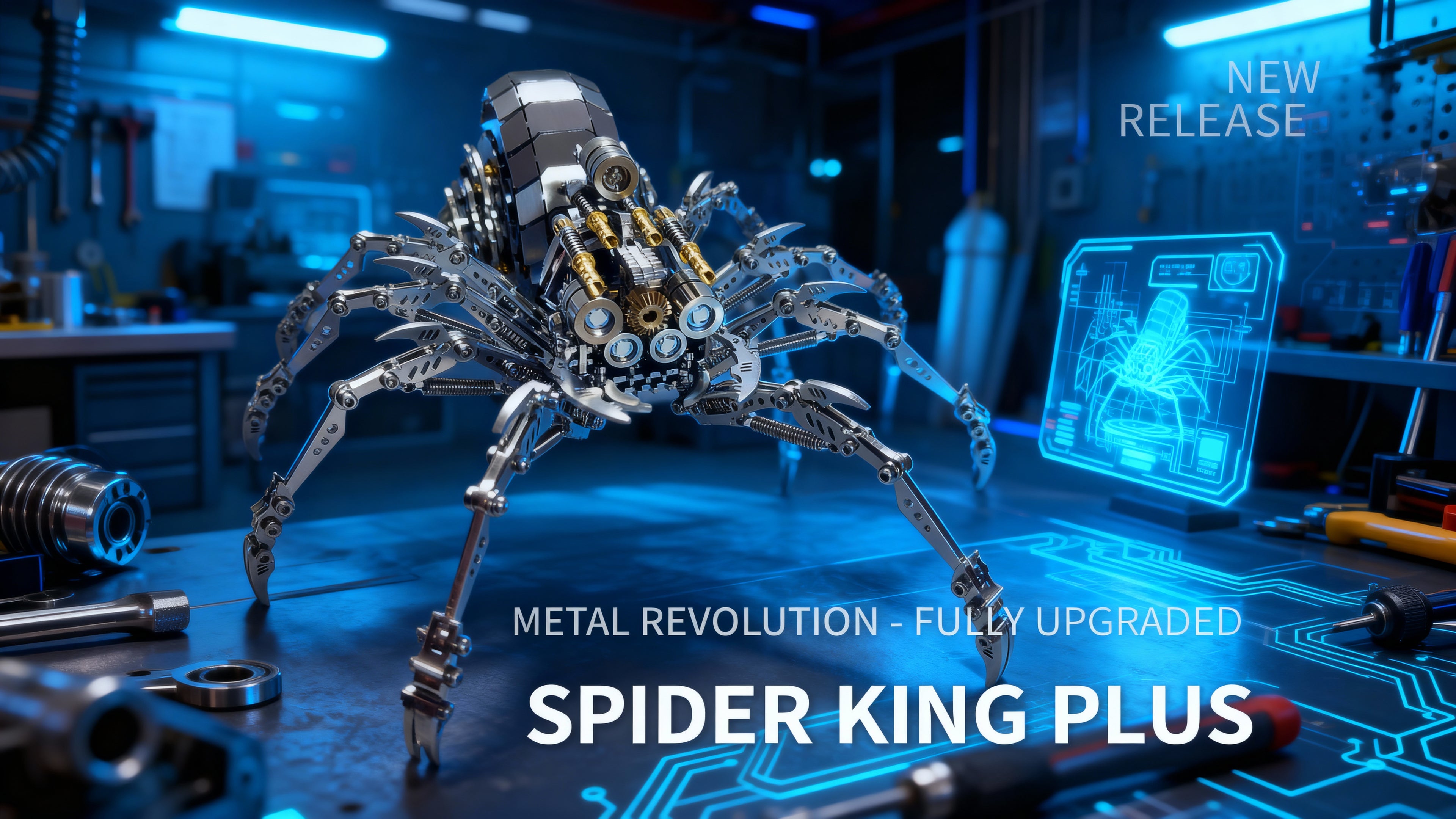 Spider King Plus 3D Metal Puzzle | DIY Assembly Model Kit for Adults, Cool Desk Decor