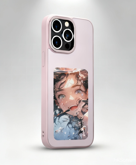 NFC-Enabled Smart Case for iPhone 13-15 _ DIY E Ink Display Back Cover _ Shockproof Protective Case with Customizable Screen & Touch-to-Show Technology