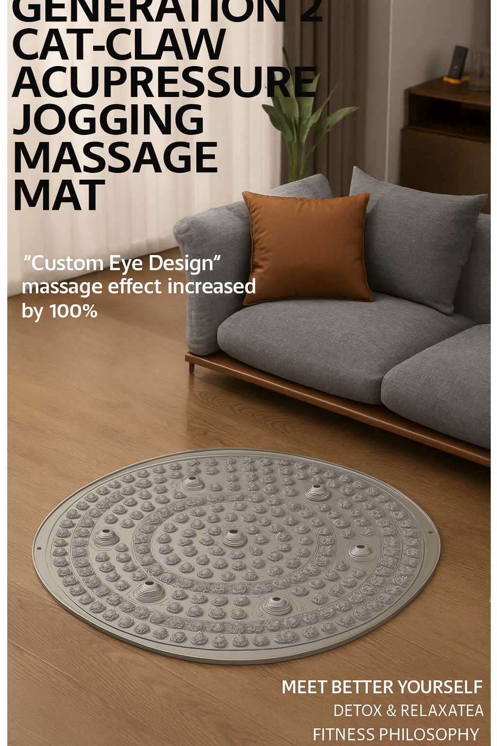 Paw Print Acupressure Foot Mat - Cat Paw Design Reflexology Pad for Stress Relief, Better Sleep & Wellness