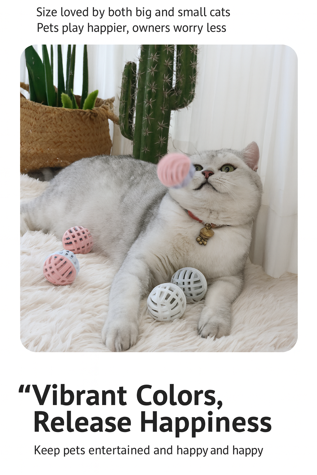 Bestseller Cat Toy Ball with Two-Tone Color, TPR Material, and Bell
