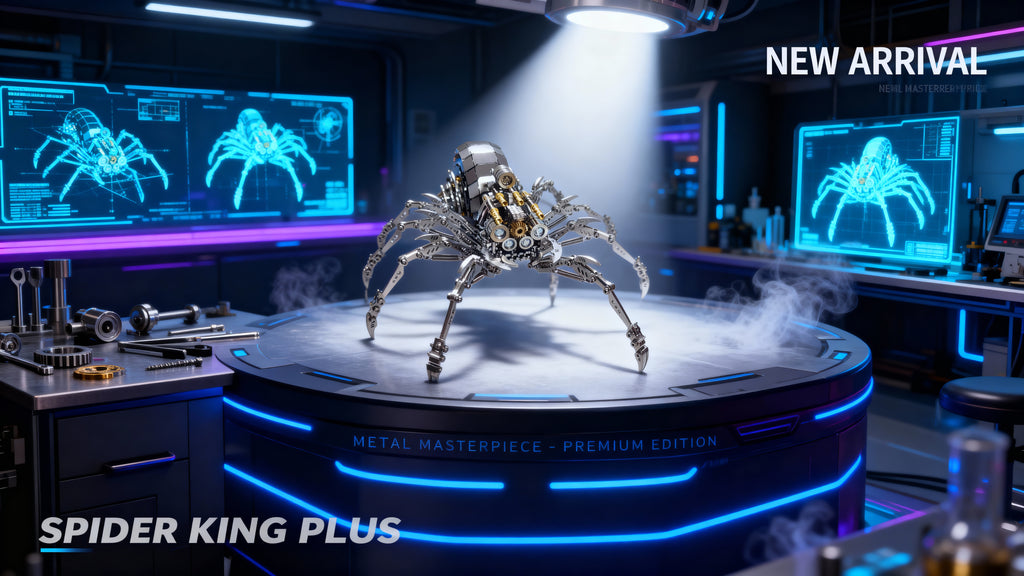 Spider King Plus 3D Metal Puzzle | DIY Assembly Model Kit for Adults, Cool Desk Decor