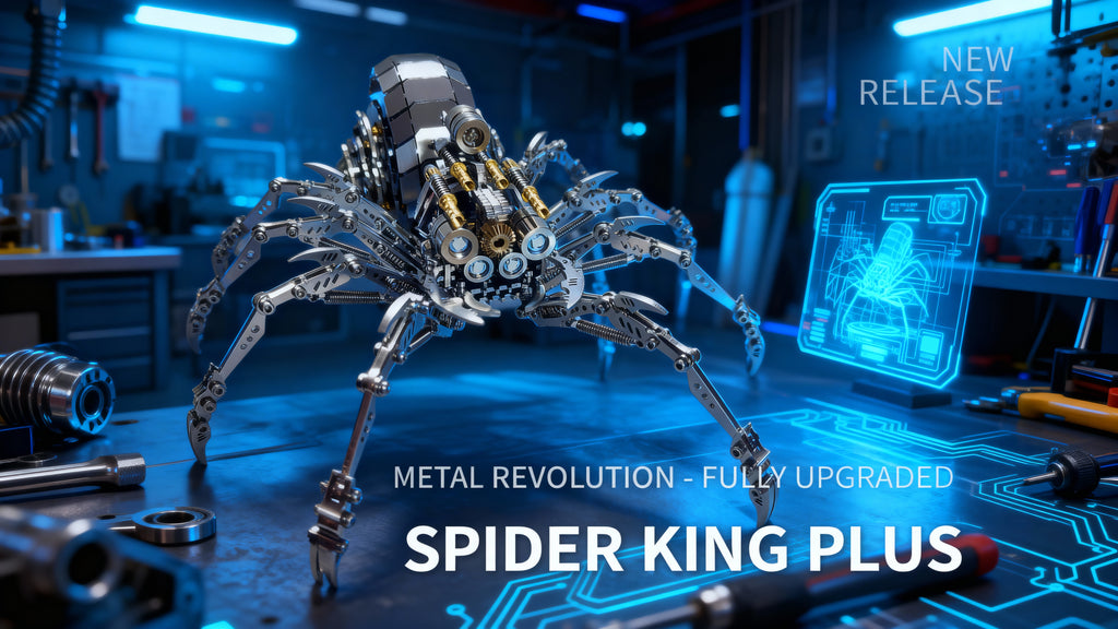 Spider King Plus 3D Metal Puzzle | DIY Assembly Model Kit for Adults, Cool Desk Decor