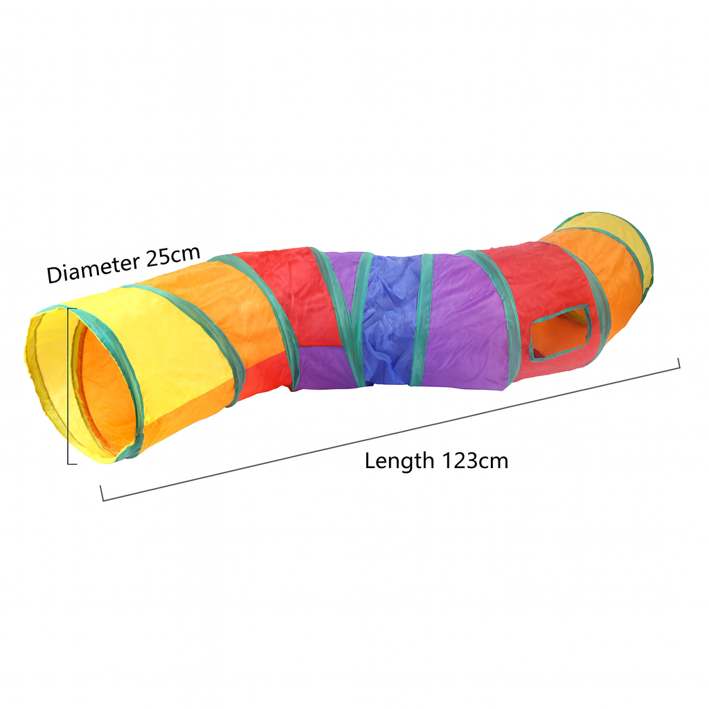 Rainbow Cat Tunnel, Foldable Pet Play Tube