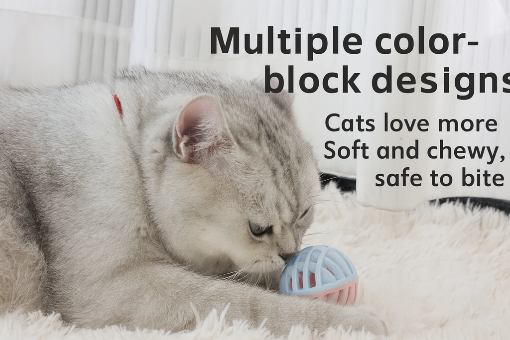 Bestseller Cat Toy Ball with Two-Tone Color, TPR Material, and Bell