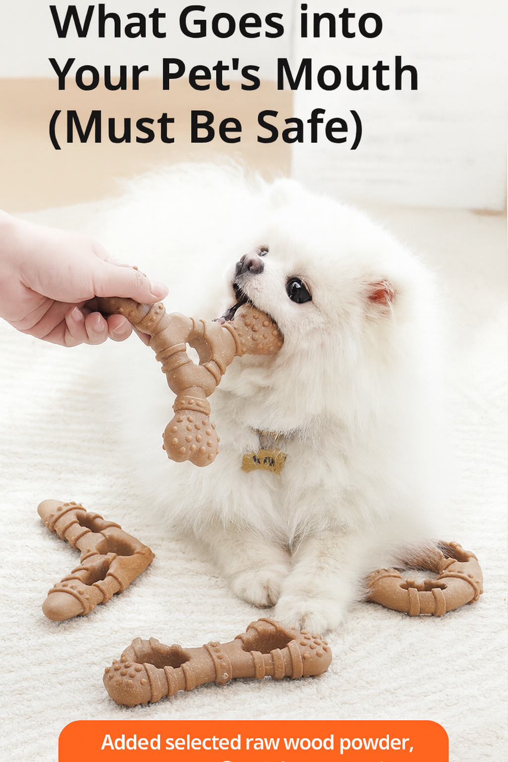 $19.9 Bestselling 4-Pack-Fake Bone Dog Chew Toy for Small & Medium Breeds