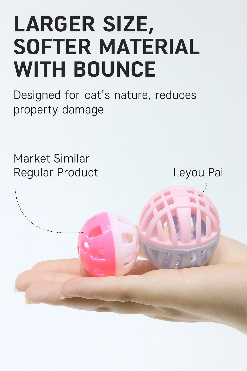 Bestseller Cat Toy Ball with Two-Tone Color, TPR Material, and Bell