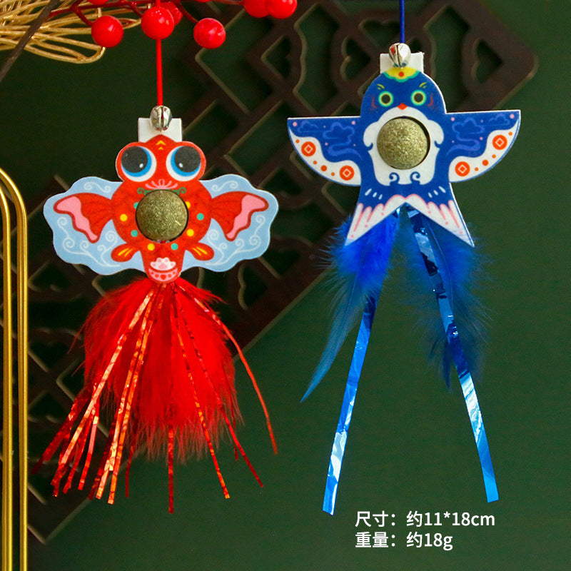 $9.9 Door-Hanging Teaser Wand with Elastic Rope and Feather