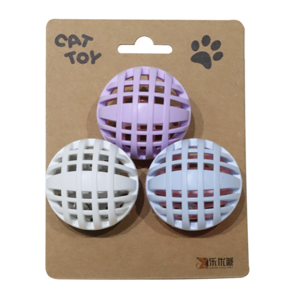 Bestseller Cat Toy Ball with Two-Tone Color, TPR Material, and Bell