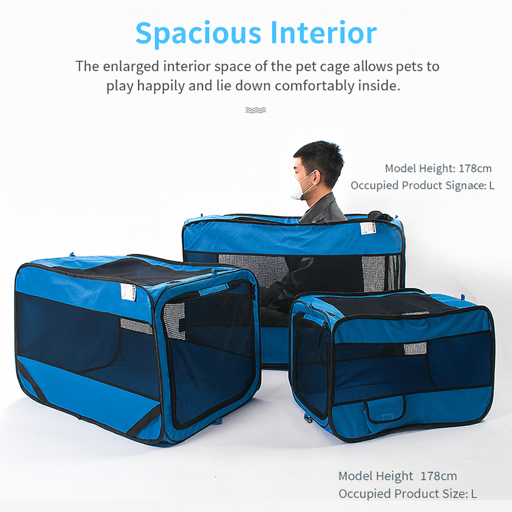 $19.9 Large Outdoor Portable Dog Crate - Foldable, Multi-functional, Made of Oxford Fabric