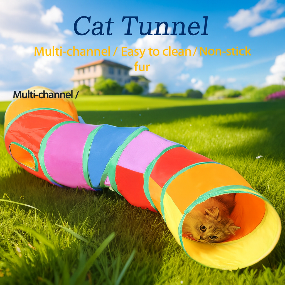 Rainbow Cat Tunnel, Foldable Pet Play Tube